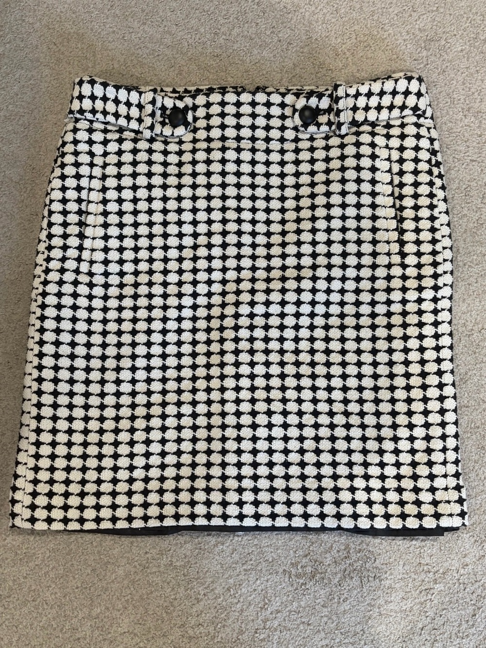 NWOT Banana Republic Knit Skirt, Size 6 Black & White Textured Mini Skirt, Lined